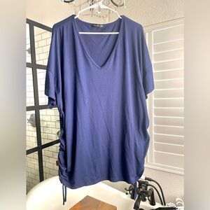 SHEIN LUNE Plus Solid Drawstring Side Drop Shoulder Tee 3XL
